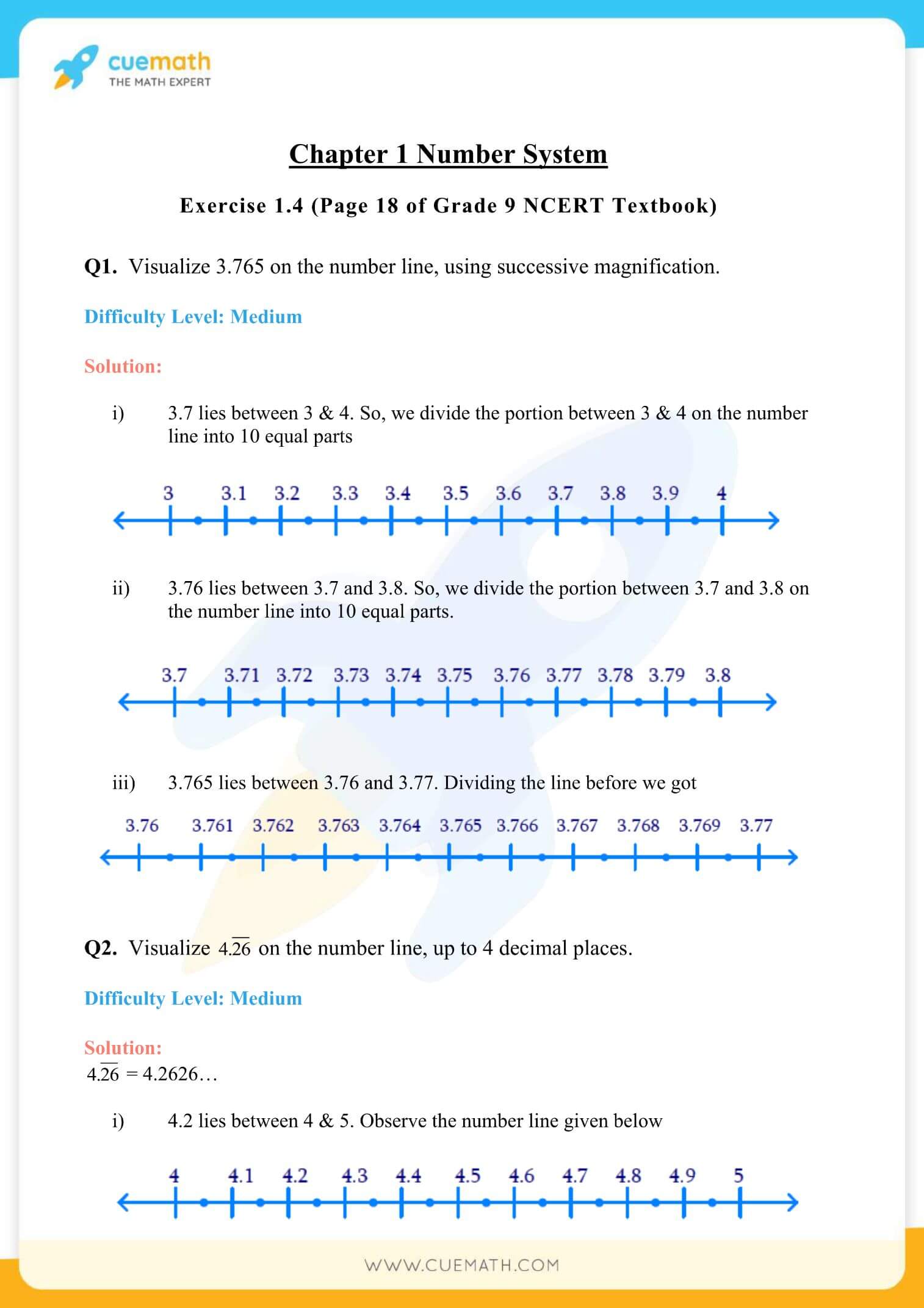 NCERT Solutions Class 9 Maths Chapter 1 Number Systems Access PDF