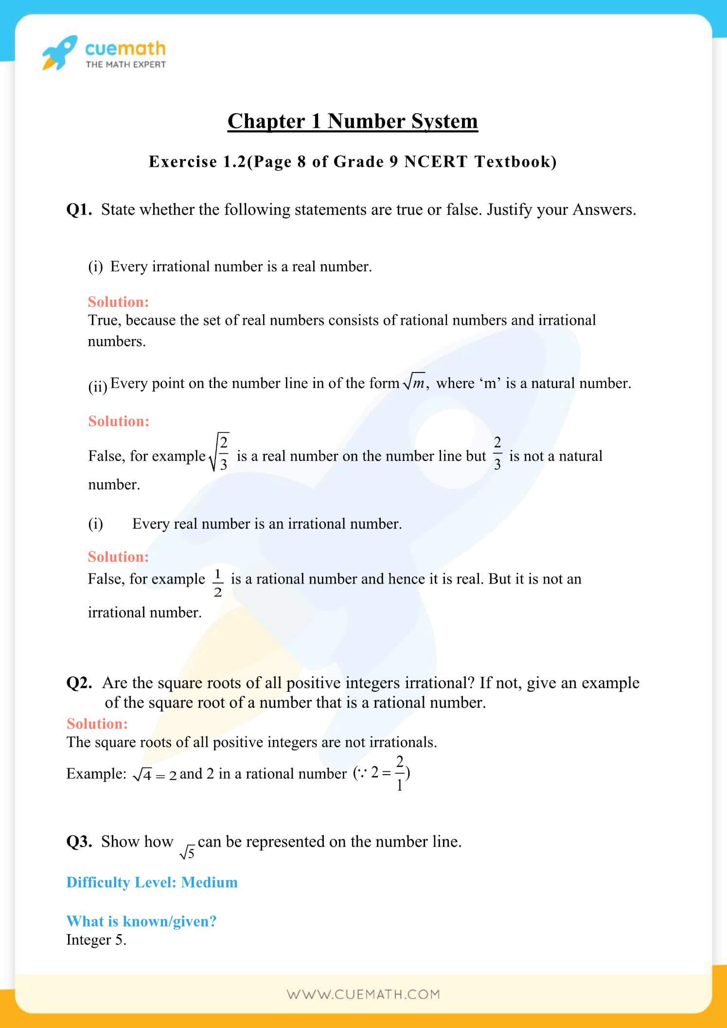 NCERT Solutions Class 9 Math Chapter 1 Number System 3