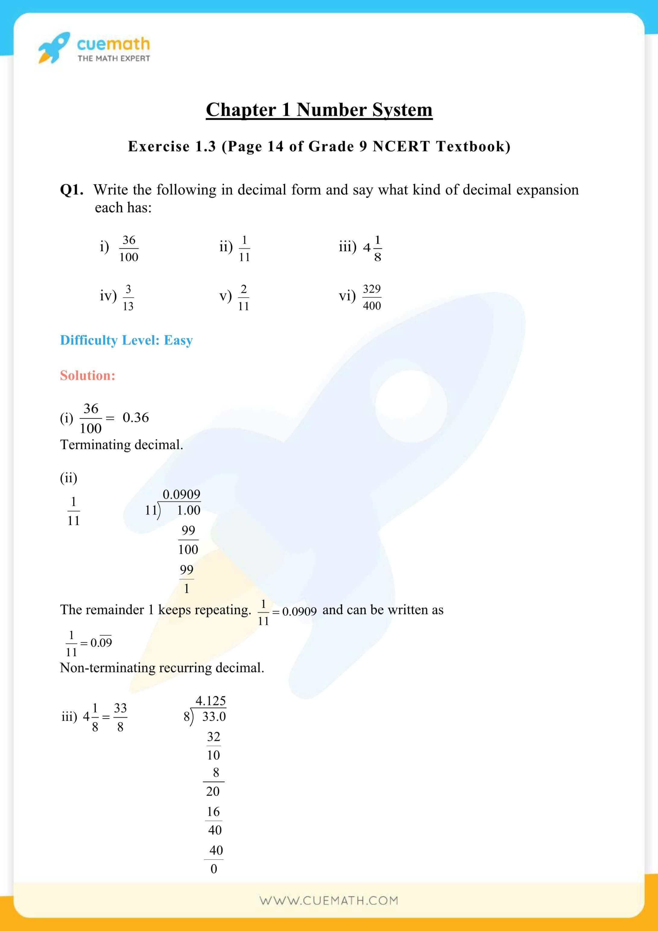 case study for number system class 9