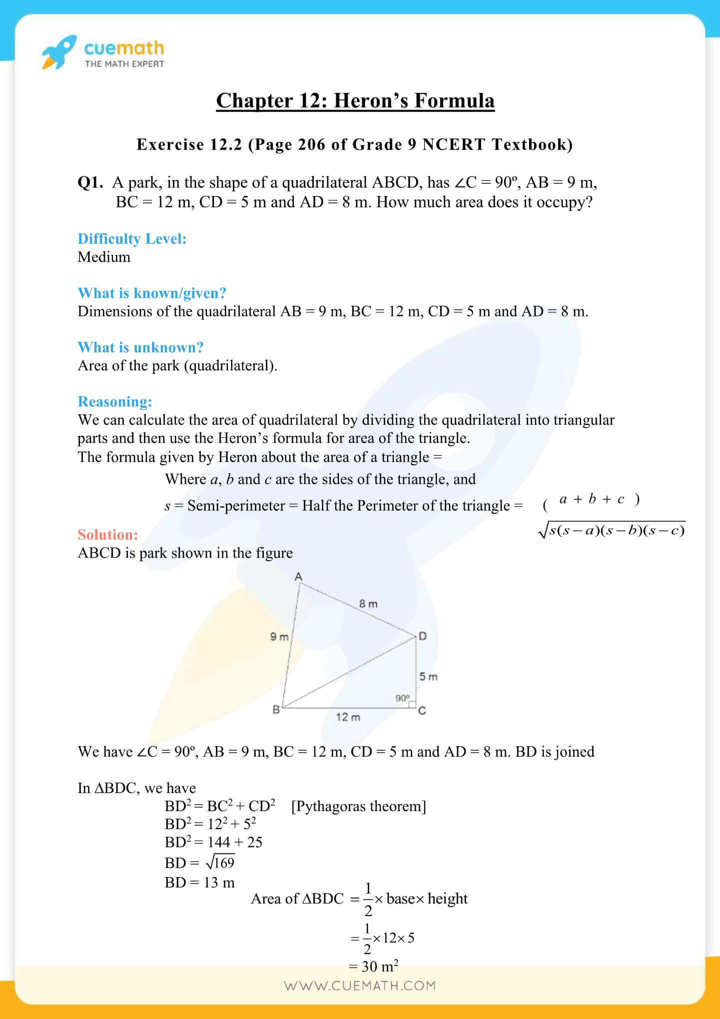 NCERT Solutions Class 9 Math Chapter 12 Herons Formula 8