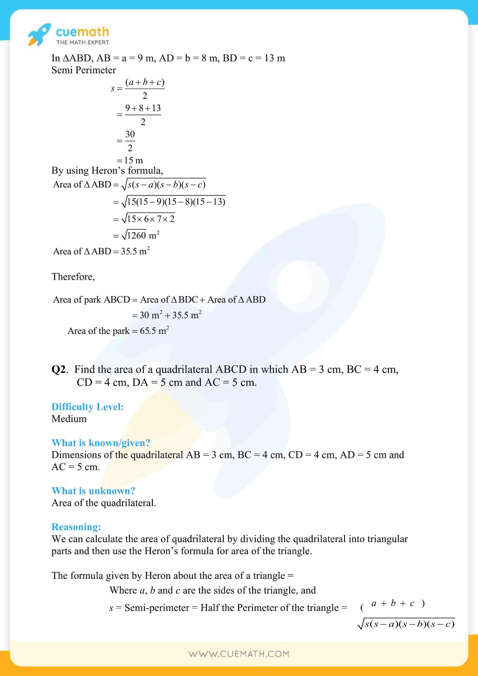 NCERT Solutions Class 9 Math Chapter 12 Herons Formula 9