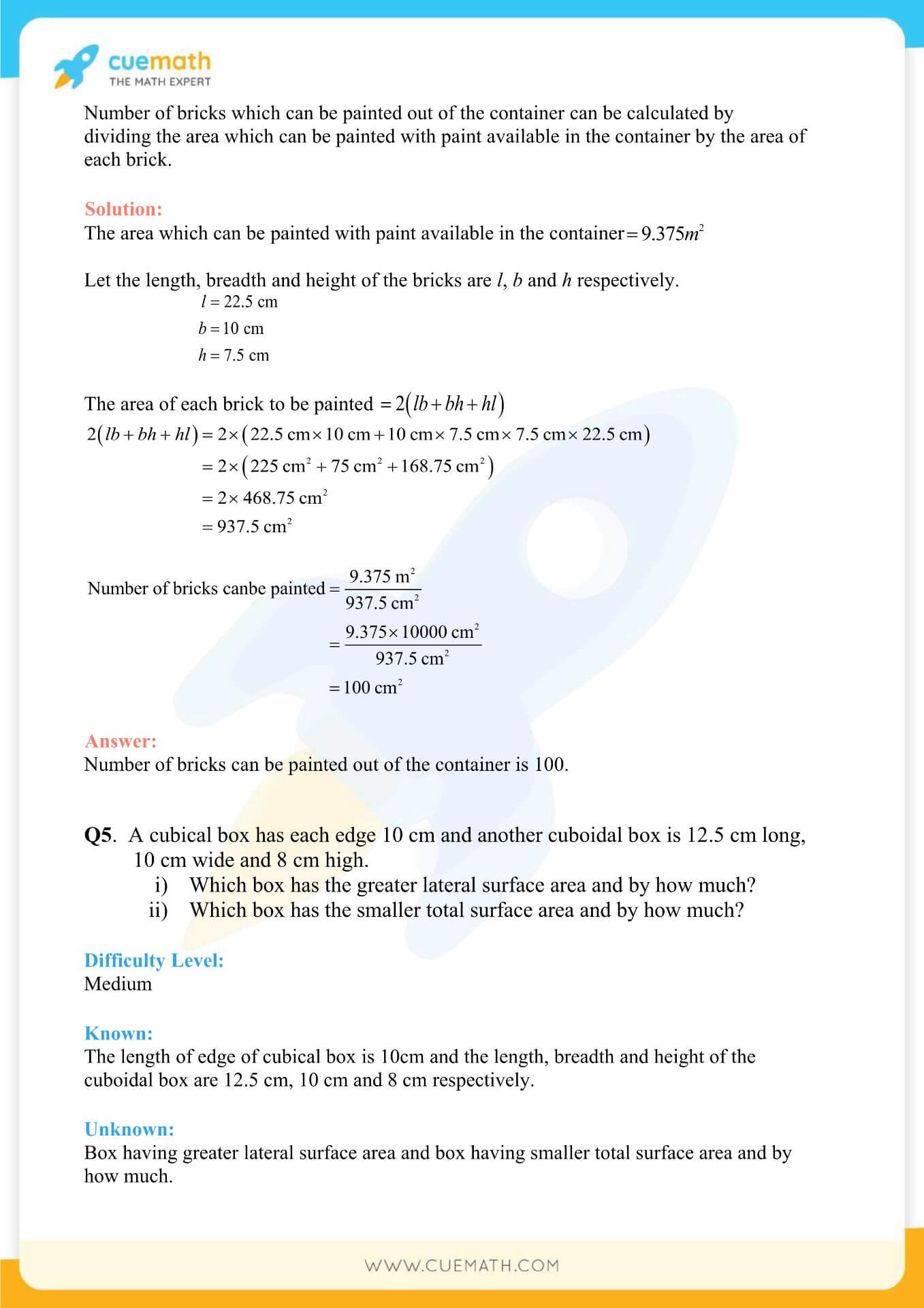 NCERT Solutions Class 9 Math Chapter 13 Surface Area And Volumes 5