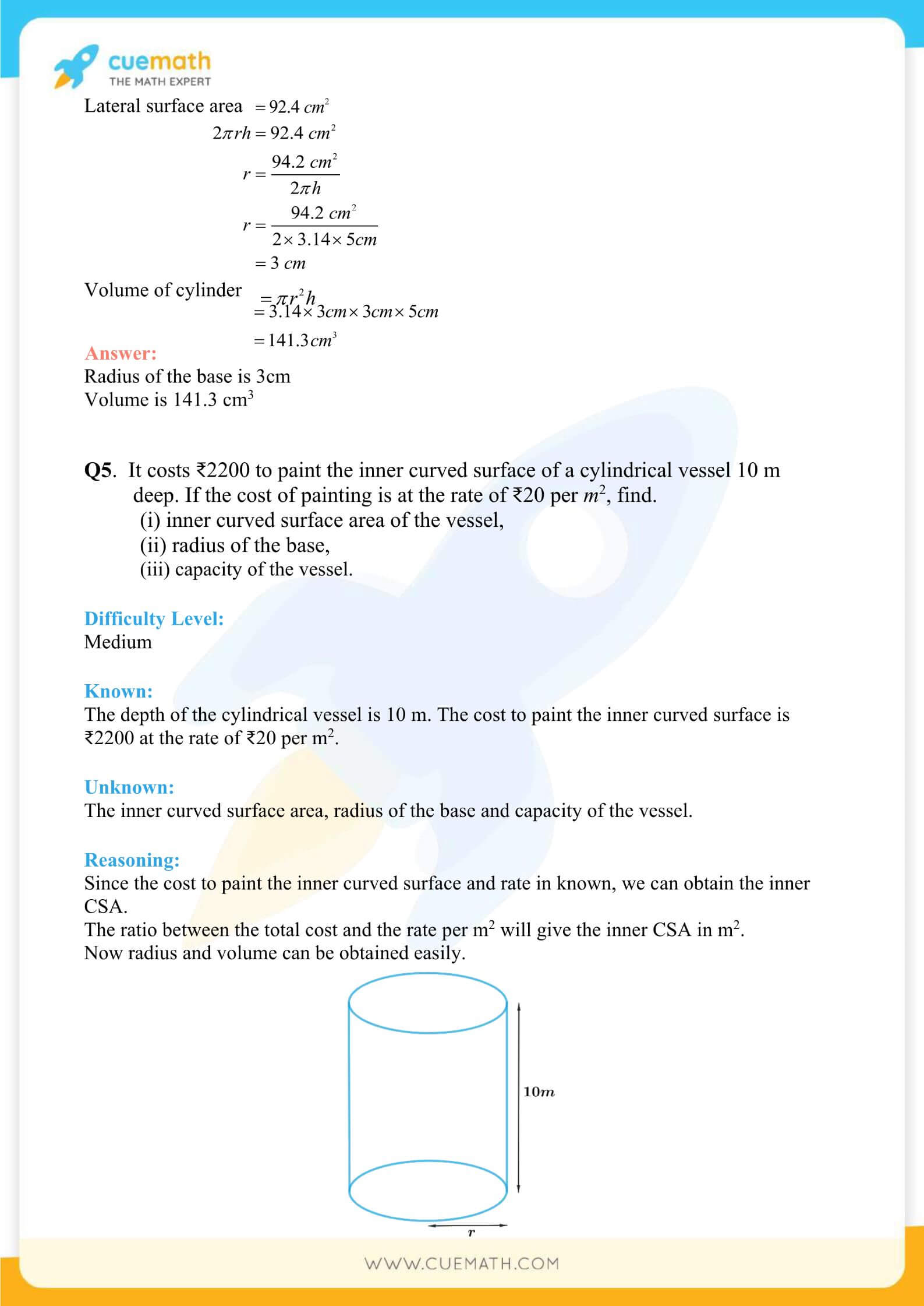 NCERT Solutions Class 9 Math Chapter 13 Surface Area And Volumes 61