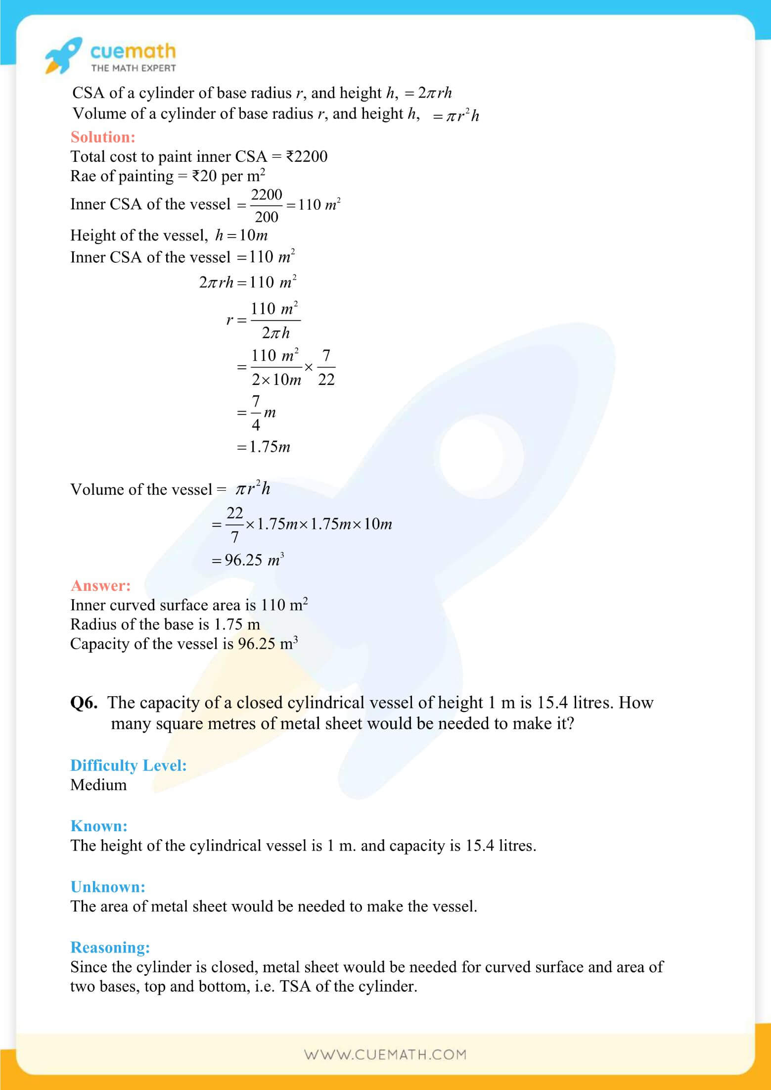 NCERT Solutions Class 9 Math Chapter 13 Exercise 13.6 62