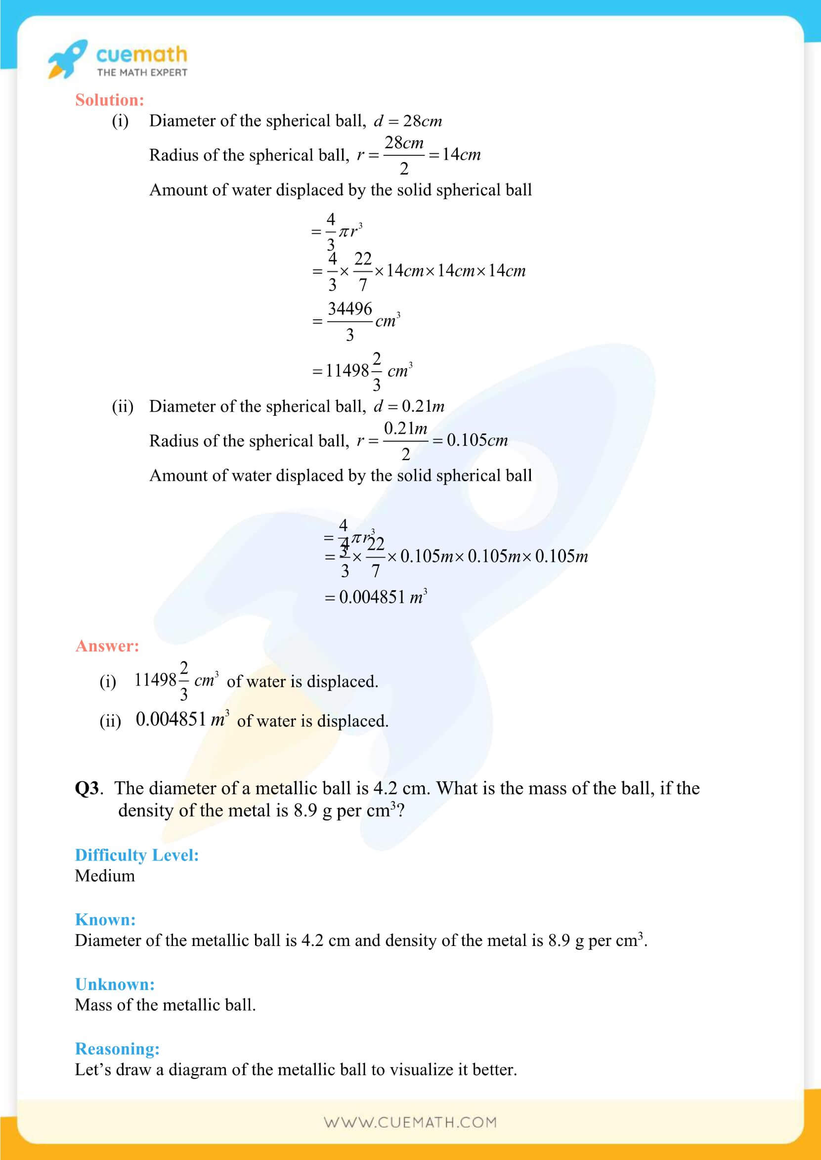 NCERT Solutions Class 9 Math Chapter 13 Surface Area And Volumes 80