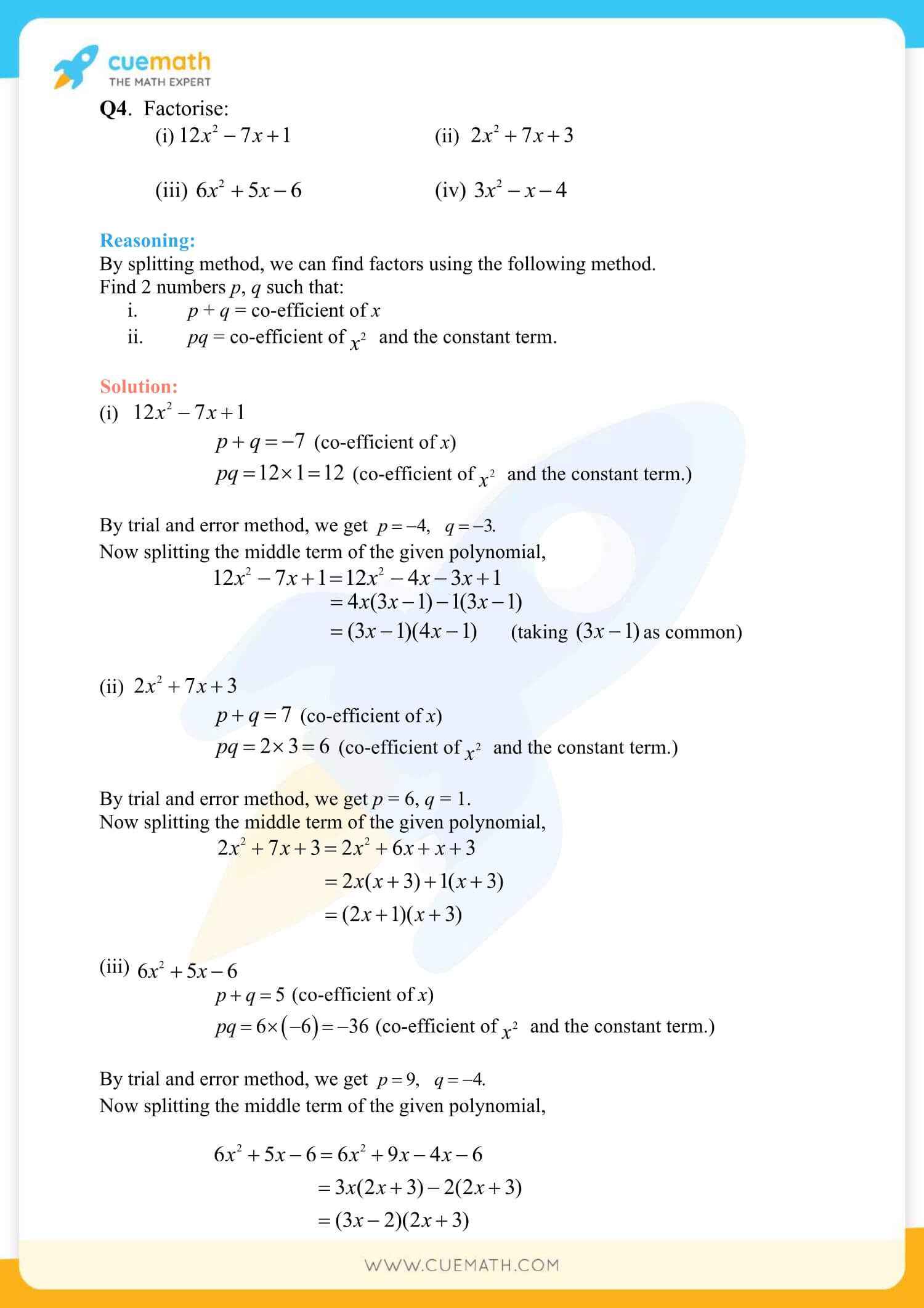 NCERT Solutions Class 9 Math Chapter 2 Exercise 2.4 16