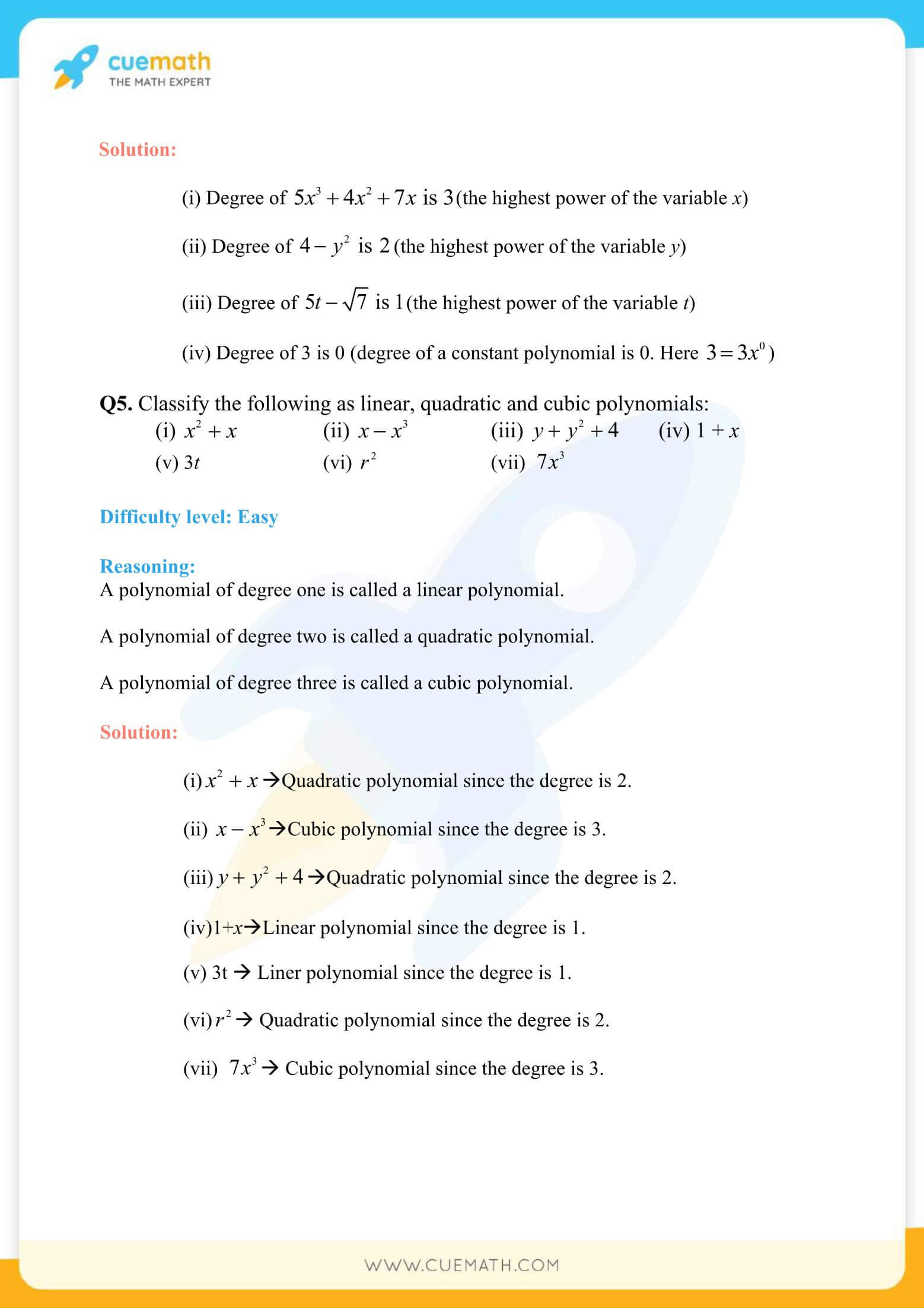 NCERT Solutions Class 9 Math Chapter 2 Polynomials 3