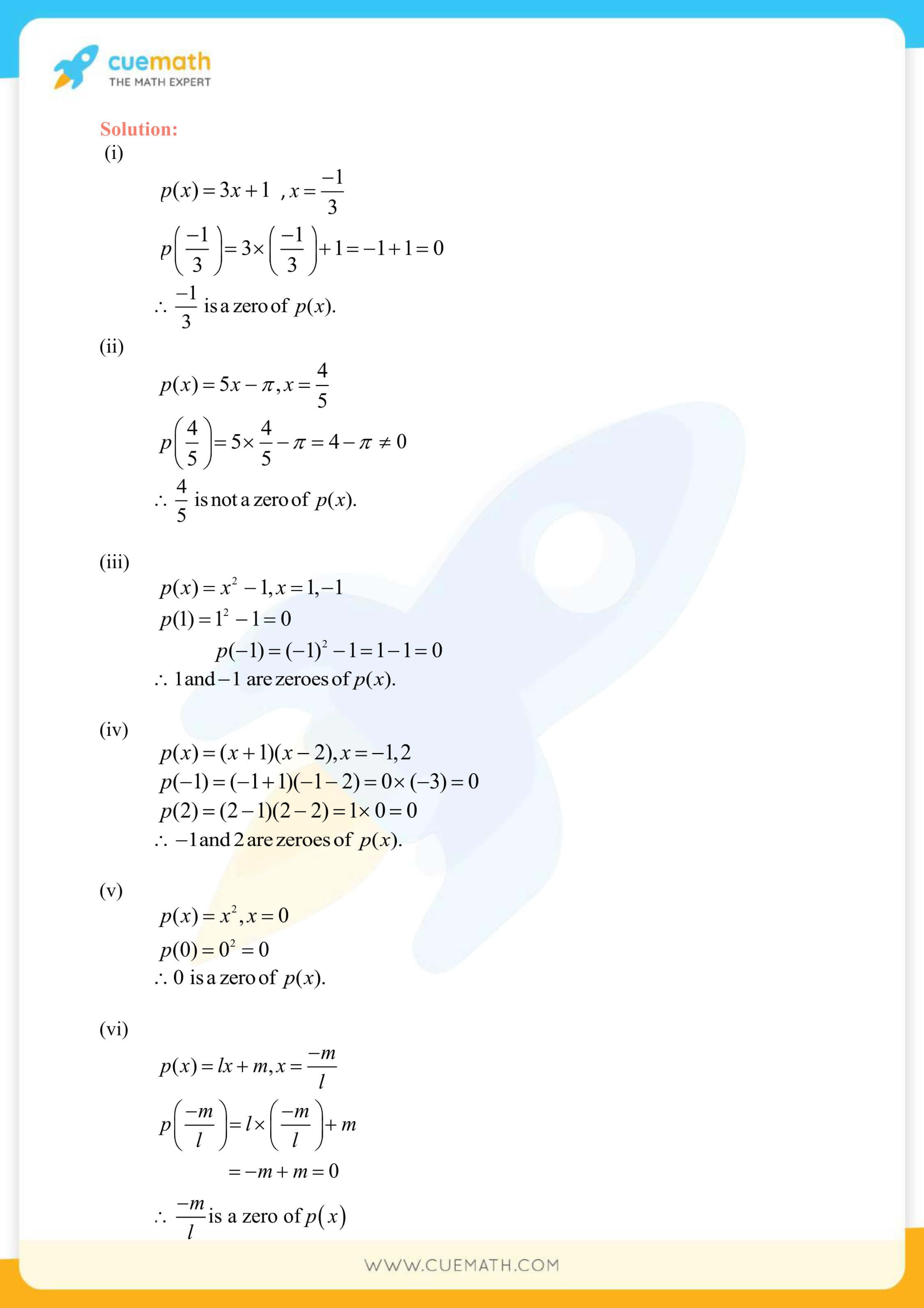NCERT Solutions Class 9 Math Chapter 2 Polynomials 6