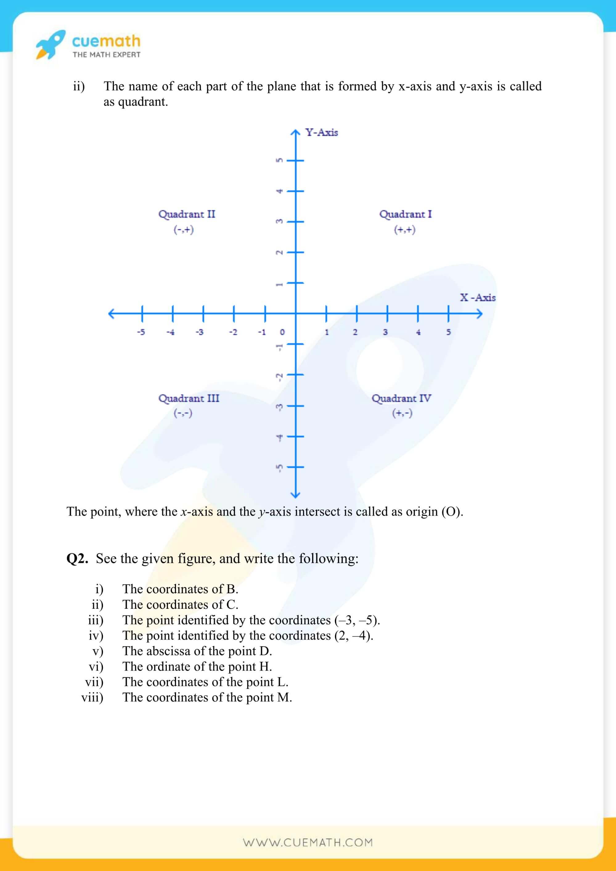 NCERT Solutions Class 9 Math Chapter 3 Co Ordinate Geometry 5