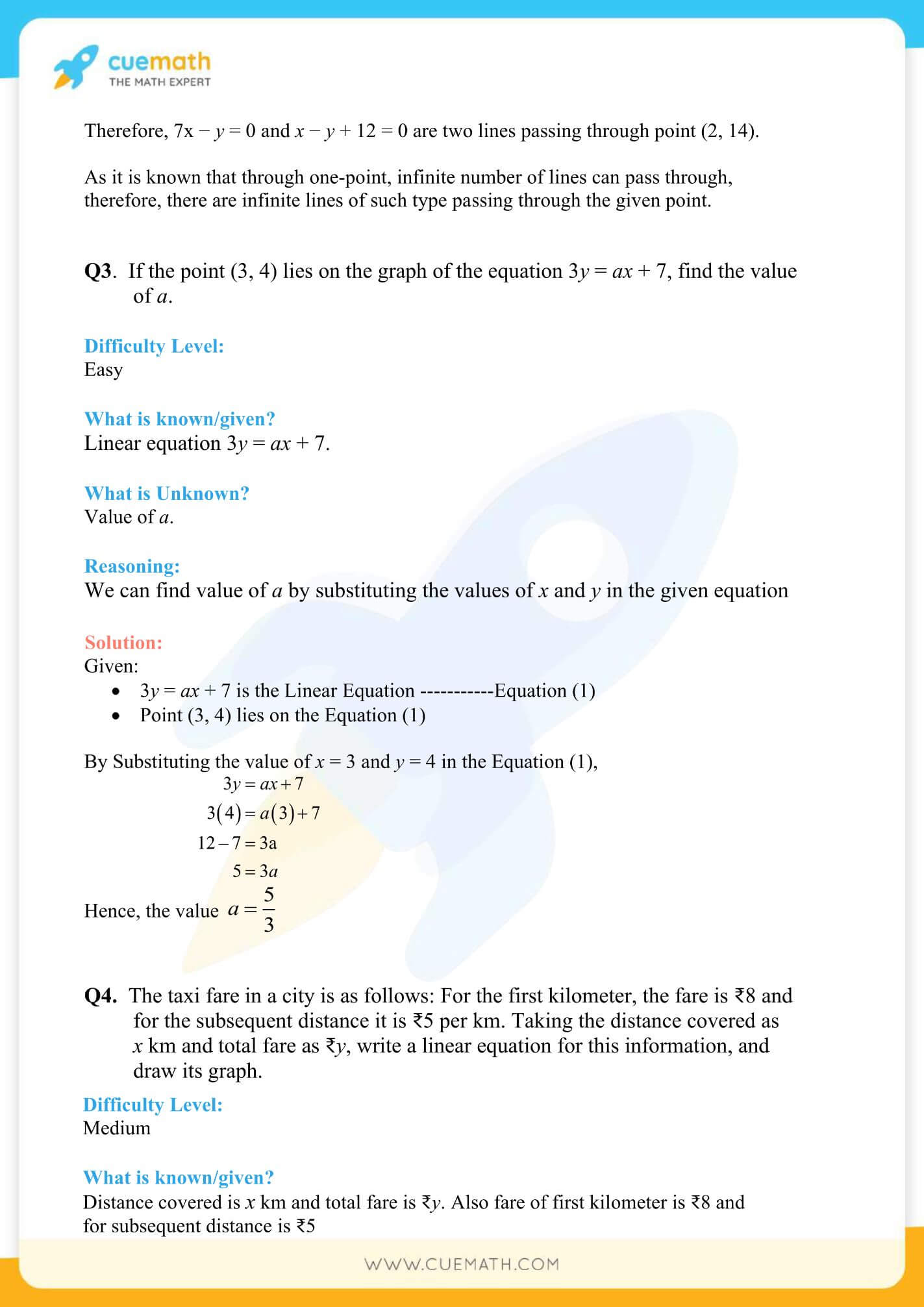 NCERT Solutions Class 9 Math Chapter 4 Linear Equations In Two Variables 14