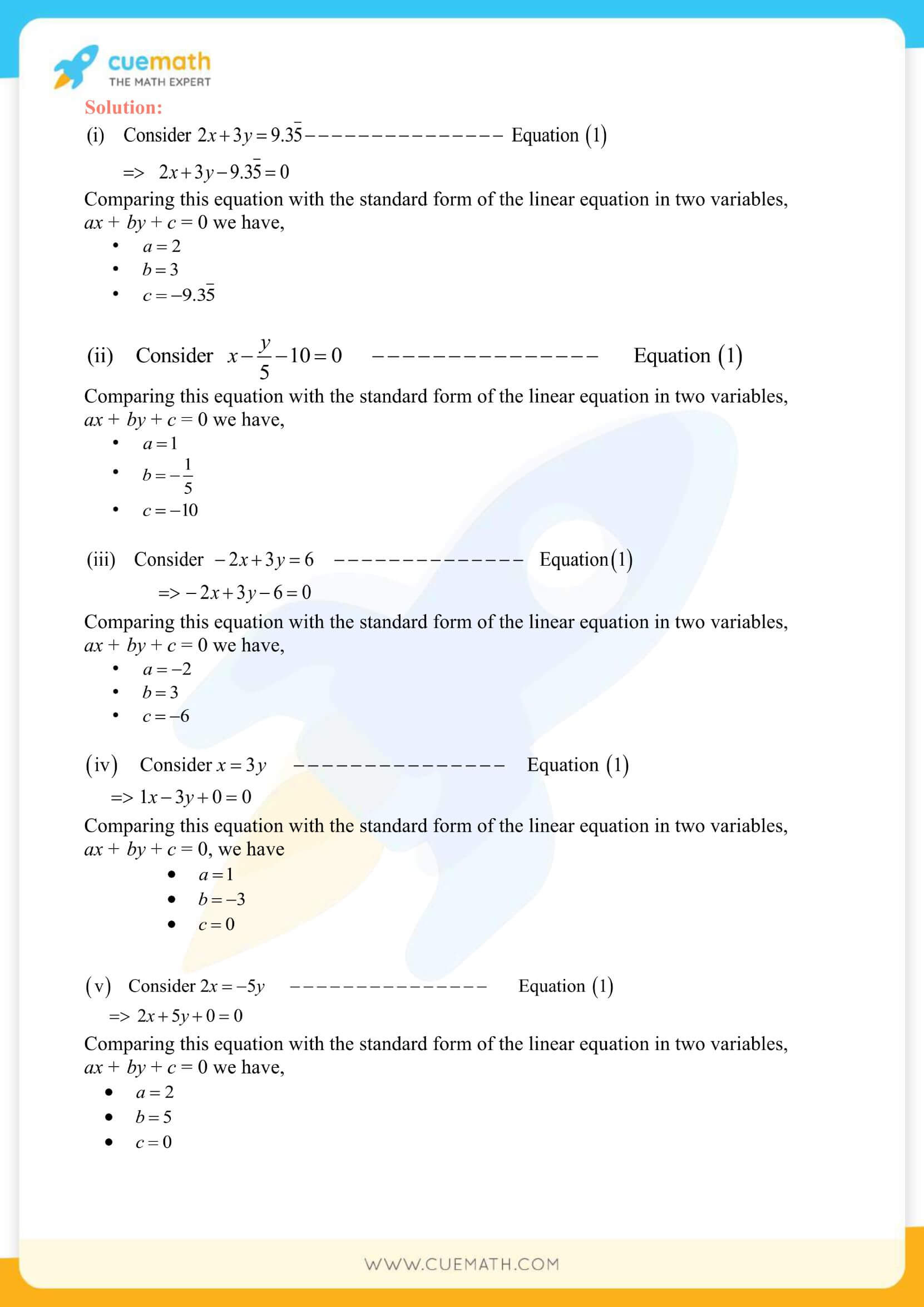 NCERT Solutions Class 9 Math Chapter 4 Exercise 4.1 2