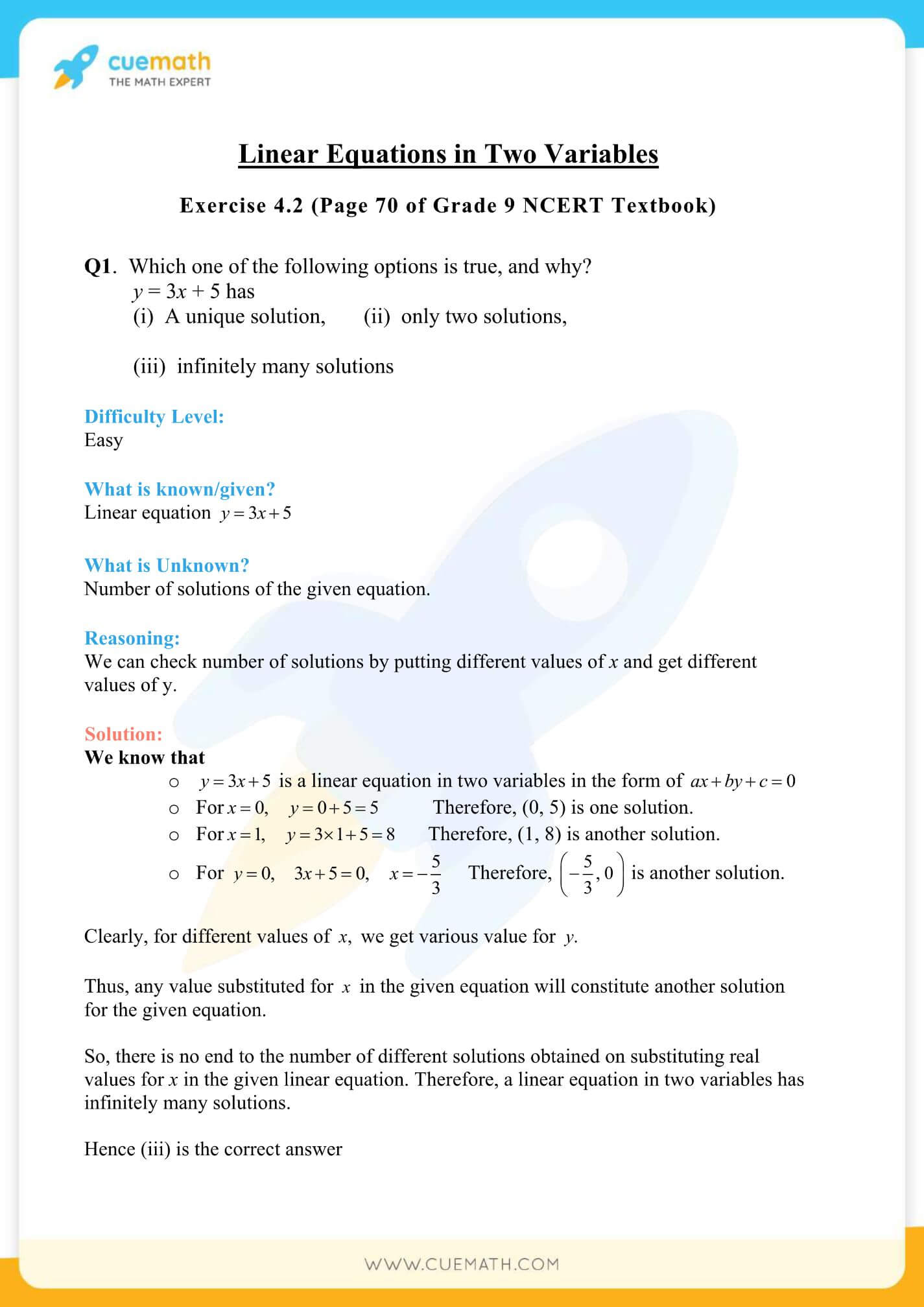 NCERT Solutions Class 9 Math Chapter 4 Linear Equations In Two Variables 4