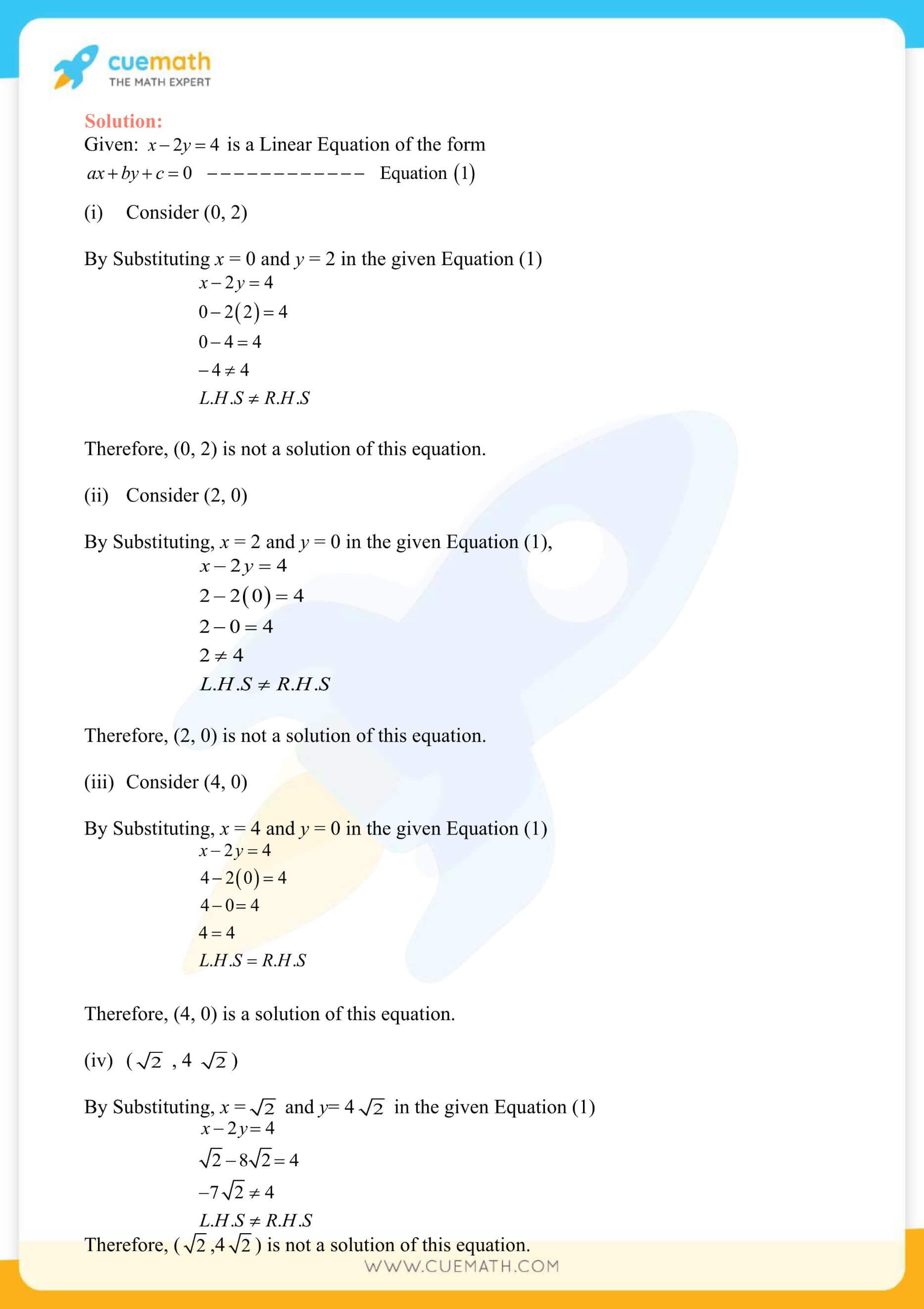NCERT Solutions Class 9 Math Chapter 4 Linear Equations In Two Variables 7
