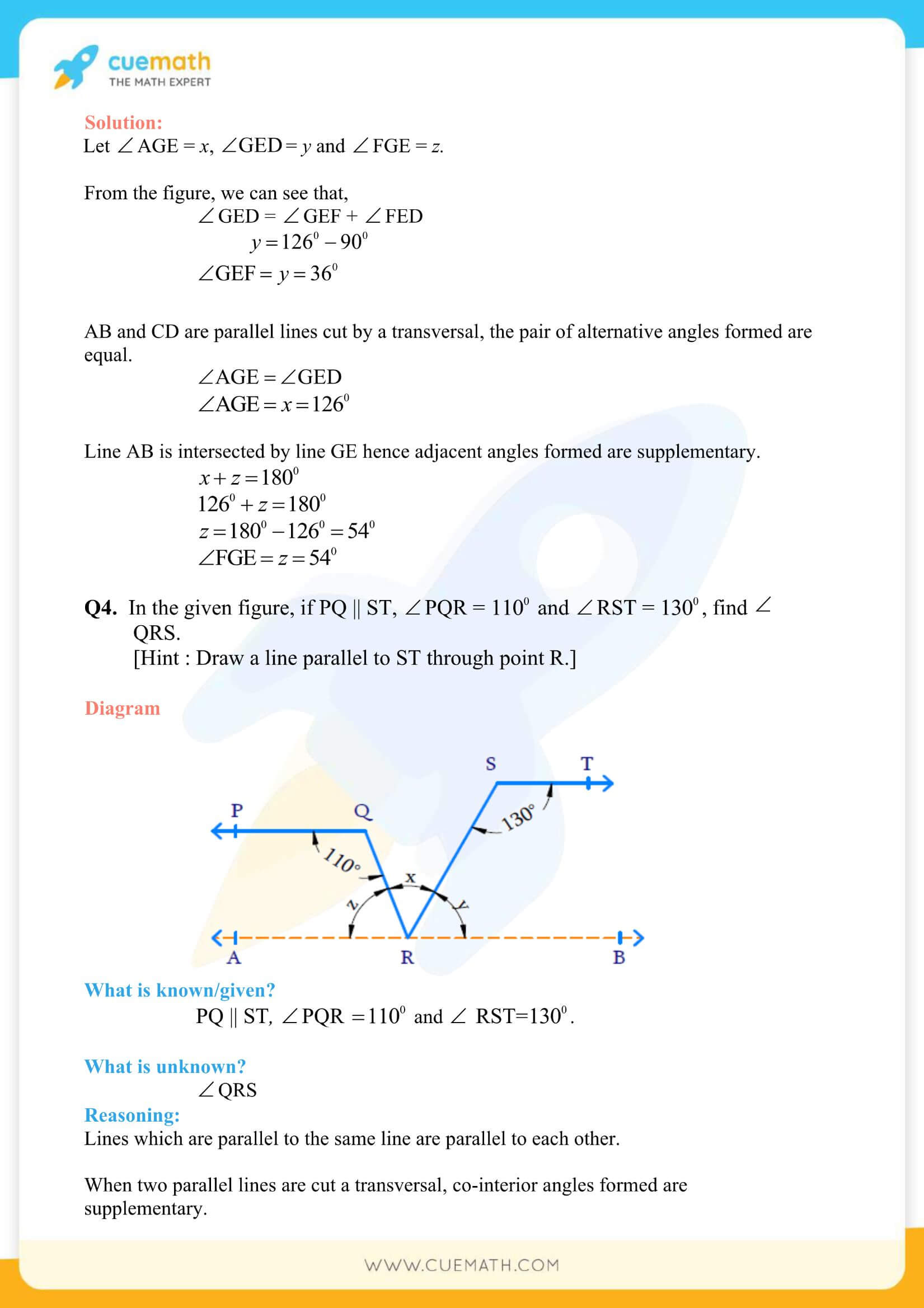 NCERT Solutions Class 9 Math Chapter 6 Lines And Angles 12