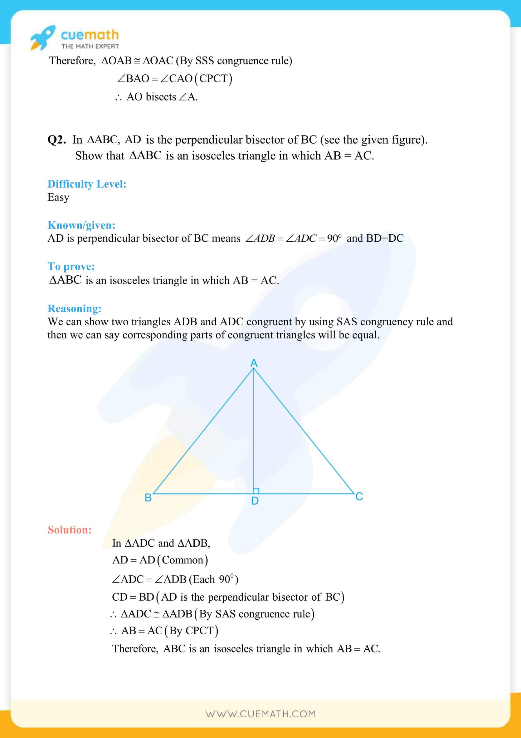 NCERT Solutions Class 9 Math Chapter 7 Triangles 10