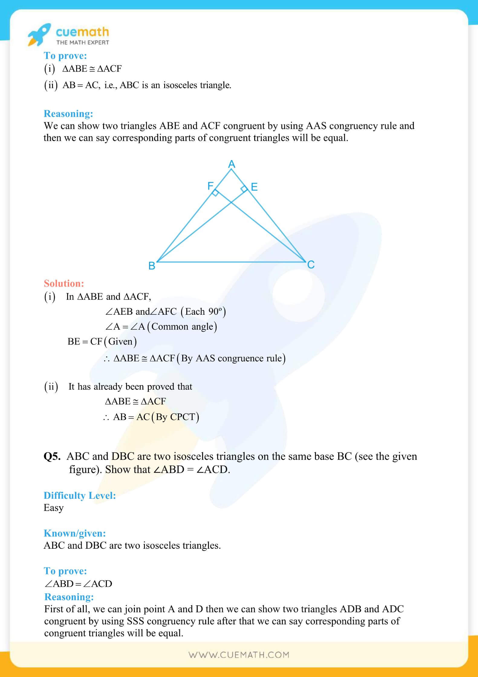 NCERT Solutions Class 9 Math Chapter 7 Triangles 12