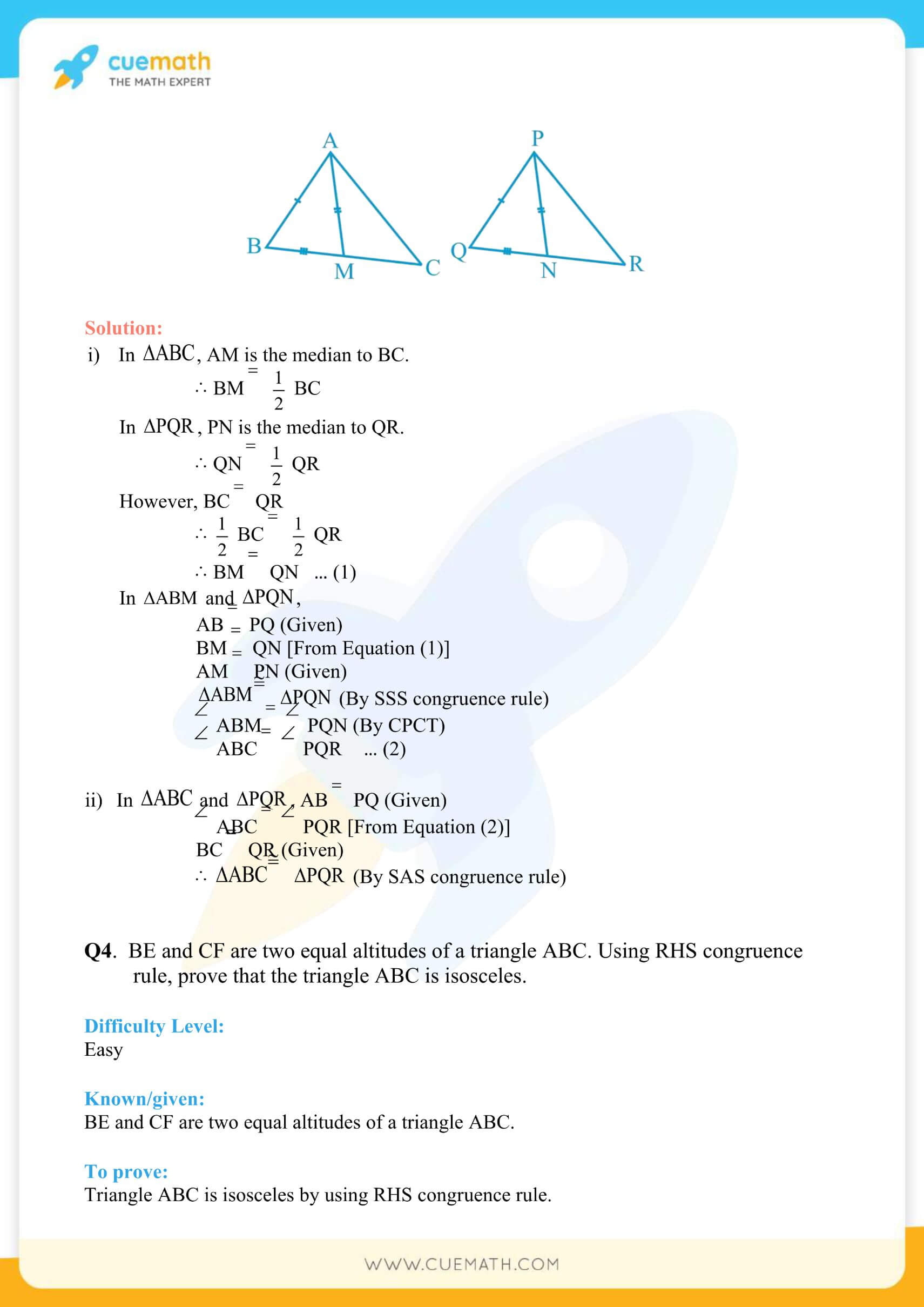 NCERT Solutions Class 9 Math Chapter 7 Triangles 20