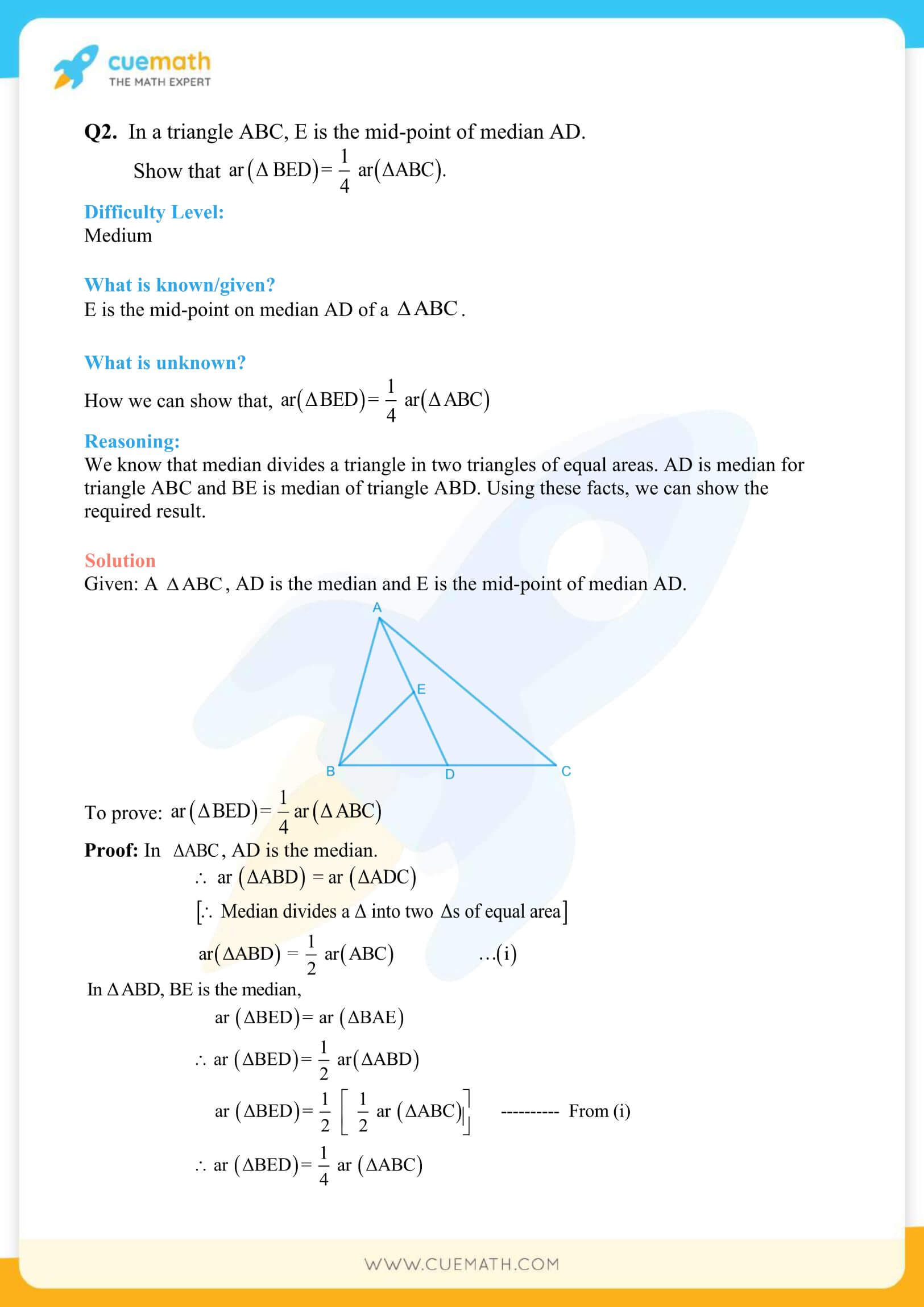 NCERT Solutions Class 9 Math Chapter 9 Areas Of Parallelograms And Triangles 13