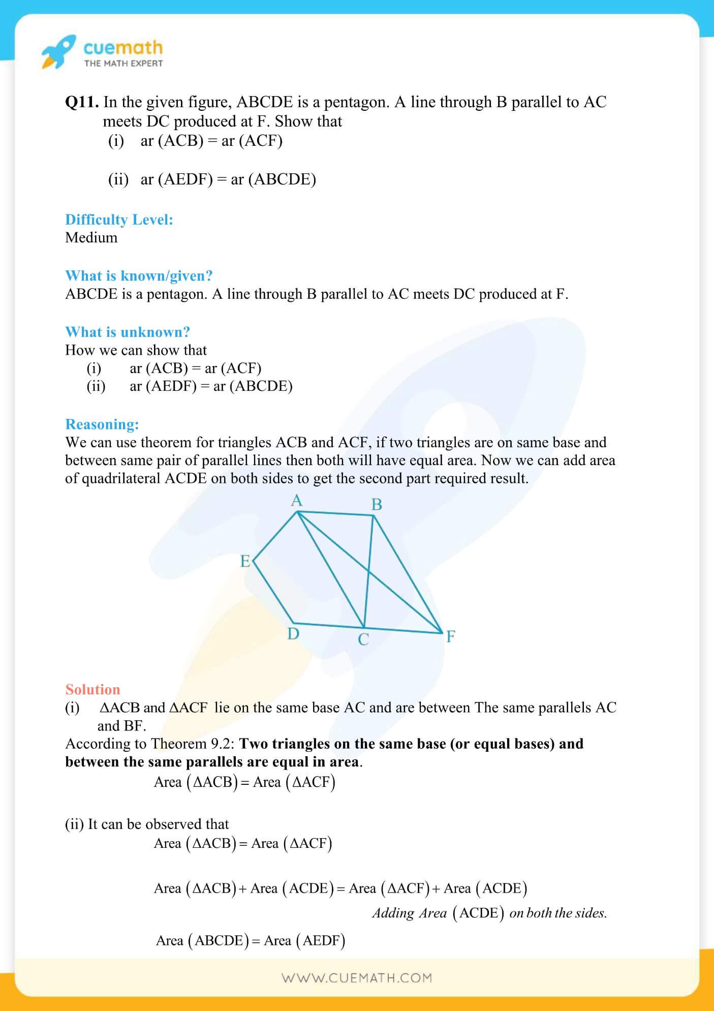 NCERT Solutions Class 9 Math Chapter 9 Areas Of Parallelograms And Triangles 25