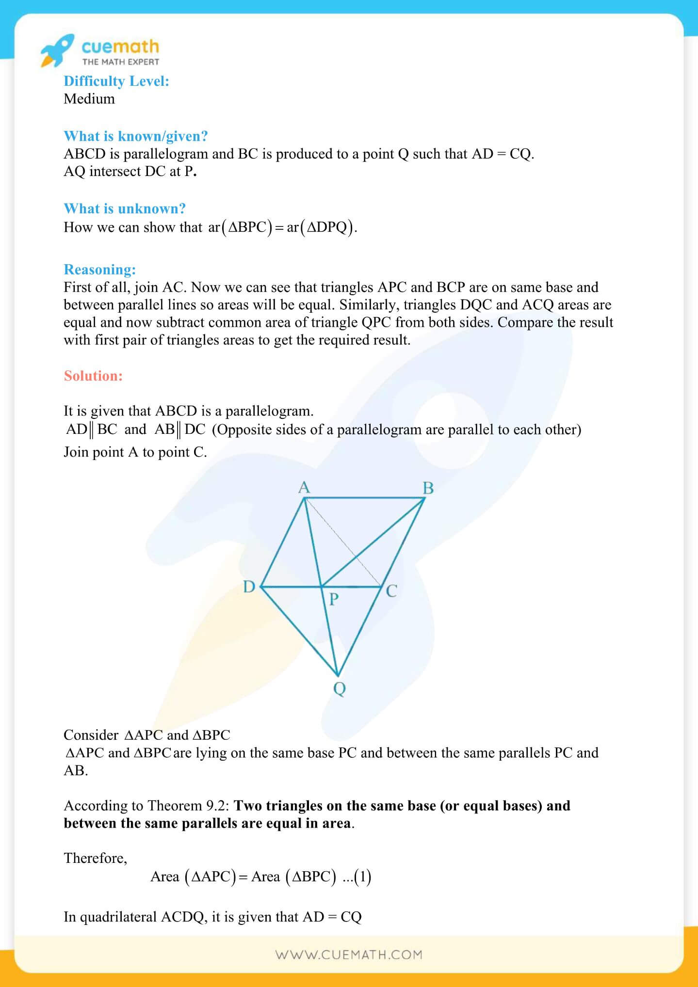 NCERT Solutions Class 9 Math Chapter 9 Areas Of Parallelograms And Triangles 36