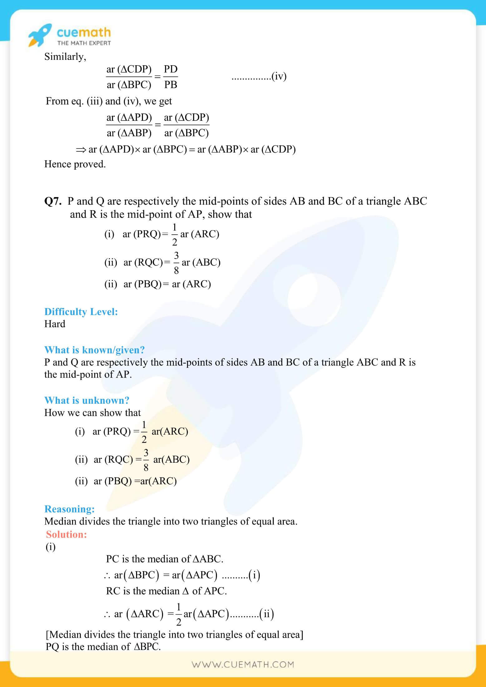 NCERT Solutions Class 9 Math Chapter 9 Areas Of Parallelograms And Triangles 43