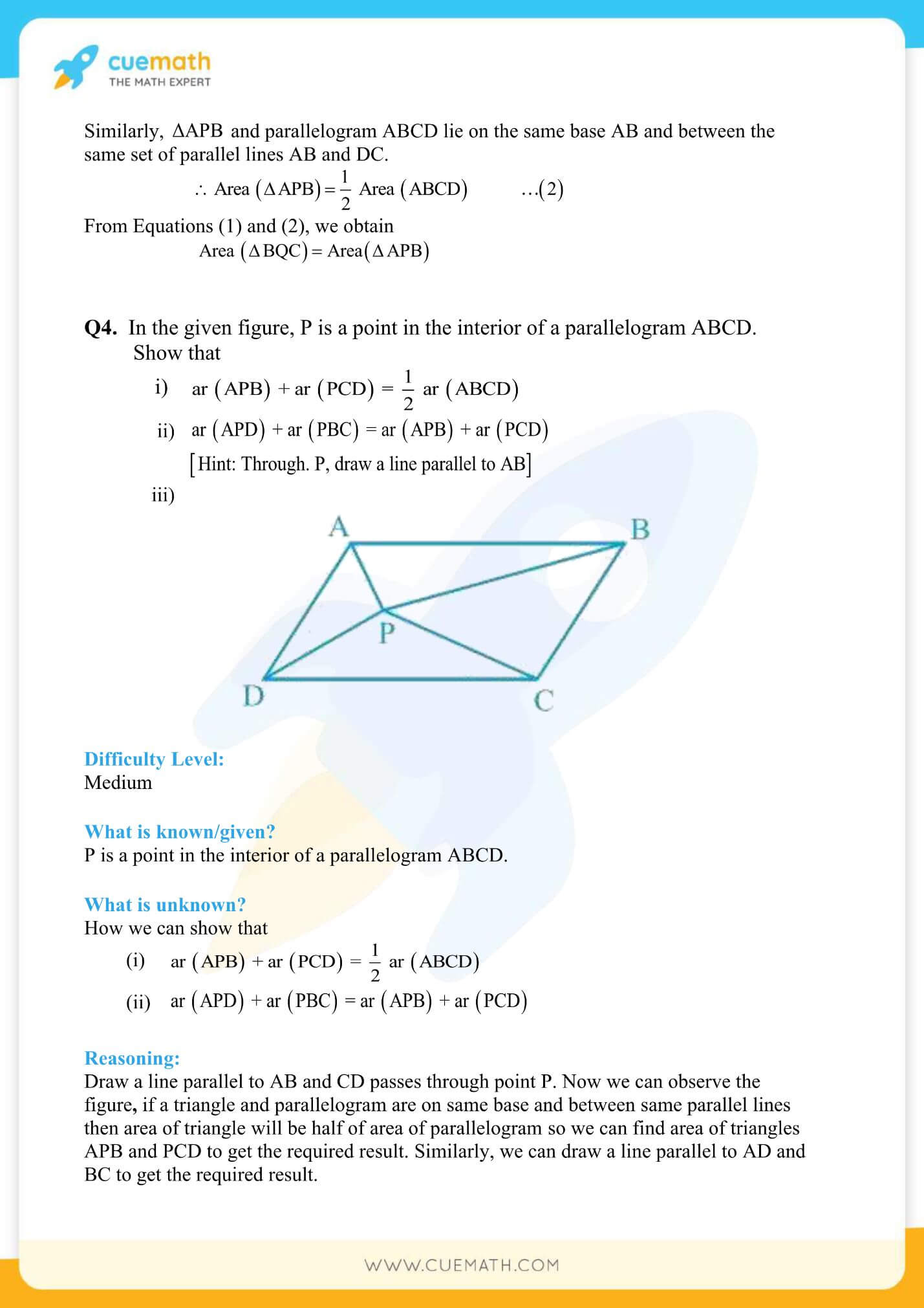 NCERT Solutions Class 9 Math Chapter 9 Areas Of Parallelograms And Triangles 7